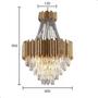 Imagem de Luminária Lustre Pendente de Cristal Para Sala Centro de Mesa Hall Recepção Sala de Estar Luxuoso Sofisticado Moderno Dourado bivolt 110v 220v 