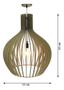 Imagem de Luminaria Lustre Pendente Rustico De Madeira Pear Grande 53x63Cm Ideal