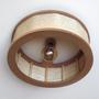 Imagem de Luminária Lustre Pendente Rústico Retro Madeira Sisal 60Cm