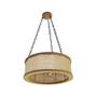 Imagem de Luminária Lustre Pendente Rústico Retro Madeira Sisal 60Cm
