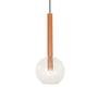 Imagem de Luminária Lustre Teto Pendente Tubo Globo Vidro 20Cm Cobre