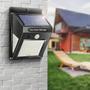 Imagem de Luminária Luz Solar 4w Branco Quente Amarela Externa Automática Arandela Muro Parede Jardim Acende Noite Sensor Presença