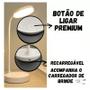 Imagem de Luminária Mesa Abajur LED Articulada Flexível Recarregável Quarto Estudo Leitura Escritório Regulável Iluminação Base