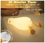 Imagem de Luminária Mesa Touch Com Sensor De Toque Lâmpada Noturna Abajur Silicone Quarto Infantil Recarregável Fofo Luz Led Pato Deitado