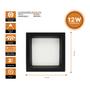 Imagem de Luminária Painel Plafon Led Embutir Recuada 17x17 12w 3000k Jet Black SaveEnergy