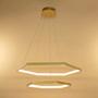 Imagem de Luminária pendente 2 anéis hexagonais dourado led - 3000k branco quente