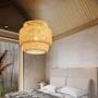 Imagem de Luminária Pendente de Bambu e Rattan Natural - Estilo E27 para Restaurante e Casa