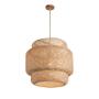 Imagem de Luminária Pendente de Bambu e Rattan Natural - Estilo E27 para Restaurante e Casa