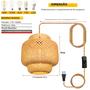 Imagem de Luminária Pendente de Bambu e Rattan Natural - Estilo E27 para Restaurante e Casa