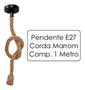 Imagem de Luminária Pendente E27 Corda Marrom Rústico Retro