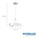 Imagem de Luminária Pendente LED 25W Design Moderno 35cm Luz 3em1 Branco - Nitrolux