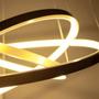 Imagem de Luminaria Pendente Led 3 Aneis Perfil Luxo 3 em 1 Ajustavel Decorativo Quarto Sala Recepçao Casa Ambiente Moderno Residencial Comercial
