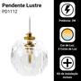 Imagem de Luminária Pendente Lustre Cristal Dourado Led 3 Cores Pd12