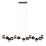 Imagem de luminária Pendente lustre de Teto Jabuticaba de 5 Metro de alumínio Com 13 Globos de Vidros Fume