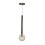 Imagem de Luminária Pendente Lustre Teto Tubo Globo Vidro 14Cm Bronze