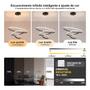 Imagem de Luminária Pendente Moderno 3 Aros Anéis Ideal para Sala De Jantar, Mesa, Quarto com 03 tipos de iluminação branco quente, morno ou fria Somente 220v