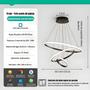 Imagem de Luminária Pendente Moderno 3 Aros Anéis Ideal para Sala De Jantar, Mesa, Quarto com 03 tipos de iluminação branco quente, morno ou fria Somente 220v