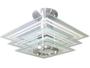 Imagem de Luminária Plafon Quadrado 3 Vidros Branco