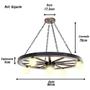 Imagem de Luminária Roda De Carroça Rustica Pendente Lustre De Teto