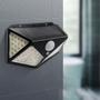 Imagem de Luminaria Solar 100 Leds Sensor Kit 2 Uni Andarela Parede 3 Funçoes Iluminaçao Resistente Rua Casa Segurança