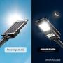 Imagem de Luminaria Solar 100W Autonoma Poste Led Potente 12h Branco Frio Kit Completo Preta IP65