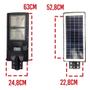 Imagem de luminaria Solar Led 240w Poste KIT 3UND Controle e Sensor Paredes Barras Ruas Iluminaçao Jardins