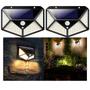 Imagem de Luminária Solar Luz Refletor 100 Led Jardim C/ Sensor