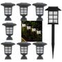 Imagem de Luminaria Solar Oriental Refletor Balizador Kit 8 Uni Enfeite Casa Luz Led Iluminaçao Resistente Jardim Quintal Decoraçao Multiuso