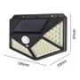 Imagem de Luminária Solar Parede 100led Sensor Presença 3 Funções