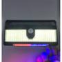 Imagem de Luminária Solar Parede 190 Led Rwb Sensor Presença 4 Funçõeativação do strobo giroflex azul e vermelho