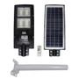 Imagem de Luminaria Solar Poste Com Suporte Placa Completa LED 200W Sensor Controle Jardim Rua