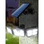 Imagem de Luminaria Solar Refletor Led Sensor Presença 3 Cabeças Articulavel Placa Solar 3 Modos Jardim Exterior Varanda