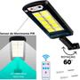 Imagem de Luminária Solar resistente a água 100w Parede Sensor de Presença Com Controle
