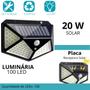 Imagem de Luminária Solar Sem Fio 100 Leds Original Com Sensor