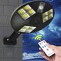 Imagem de Luminaria Solar Sensor Presença Movimento LED Controle Iluminaçao Industrial Residencial Rua Jardim Quintal Segurança Resistente Automatico