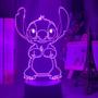 Imagem de luminaria Stitch com base - led colorido- acrilico