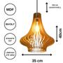 Imagem de Luminária Teto tipo Pendente AQUILA MDF - Completa - Cor: Preta