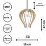 Imagem de Luminária Teto tipo Pendente BALÃO MDF - Completa