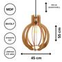 Imagem de Luminária Teto tipo Pendente JUPITER MDF - Completa - Cor: Marrom