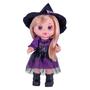 Imagem de Luna A Bruxinha Boneca Em Vinil Com Acessórios Sapinho Vestido Cor Roxo - Super Toys