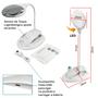 Imagem de Lupa Luminaria Mesa Base Flexível Dobrável 6 Led Interruptor 2 Toque XM60203