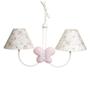 Imagem de Lustre 2L Simples Com 2 Borboletas Quarto Bebê Infantil Menina