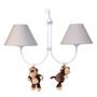Imagem de Lustre 2L Simples Floresta Com 2 Macacos Quarto Bebê Infantil Menina Menino