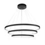 Imagem de Lustre Arcos Pendente Ring 3 Aros Led 105W 3000K - Preto