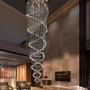 Imagem de Lustre Cascata em Cristais Espiral 180cm 5GU10 Ideal Para Pé Direito Duplo