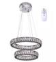 Imagem de Lustre Cristal 66 Watts Pendente 2 Anéis 3 Cores Led C. Remoto Sindora DCD00102