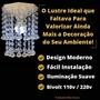 Imagem de Lustre cristal acrílico inox - Design moderno