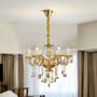 Imagem de Lustre cristal candelabro 6 braços - ouro