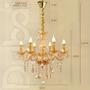 Imagem de Lustre cristal candelabro 6 braços - ouro