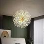 Imagem de Lustre Cristal Flor Dourada 50 Cm